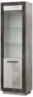 Шкаф-витрина (левое исп.) "Эстель" - Сосна шале/Бетон спаркс
