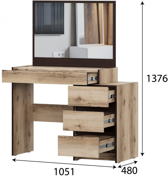 Прага Стол туалетный Делано/Венге