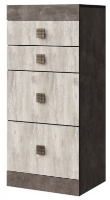 Комод с четырьмя ящиками "Лондон" - Оникс/Бетон пайн светлый