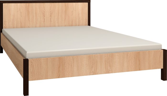 Кровать с ортопедическим основанием (дерево) Bauhaus 4 120х200, дуб сонома
