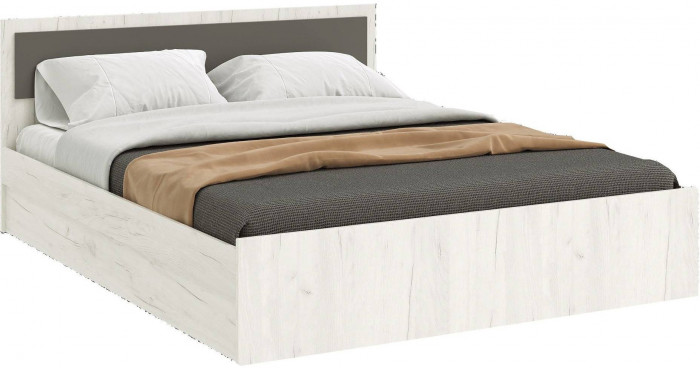 Фиеста NEW Кровать 160 (Крафт белый, Графит)