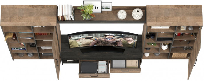 Трувор Гостиная 075, дуб гранж песочный/интра