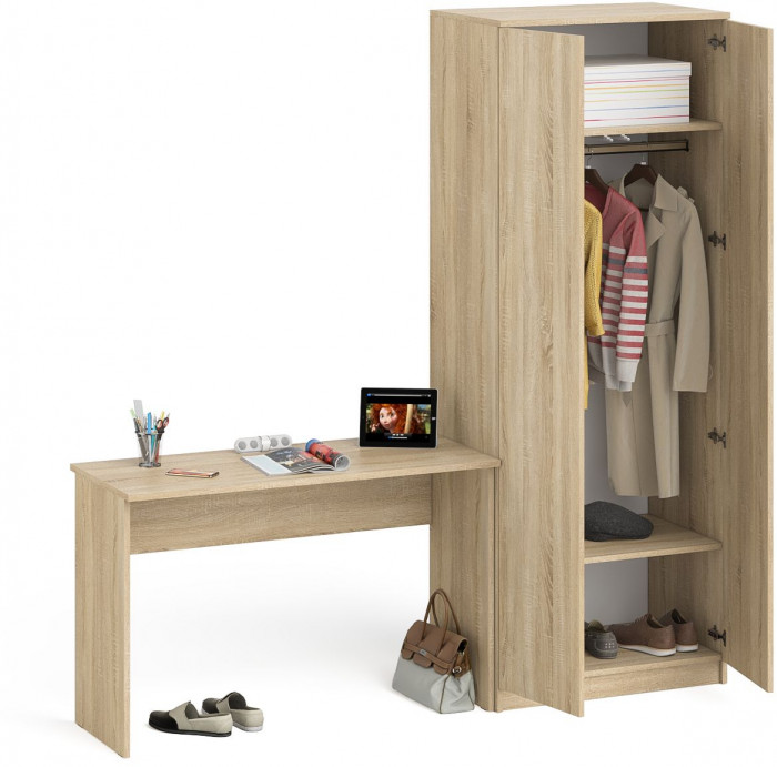 Мори письменный стол МСП1200.1 + Шкаф МШ800.1, дуб сонома