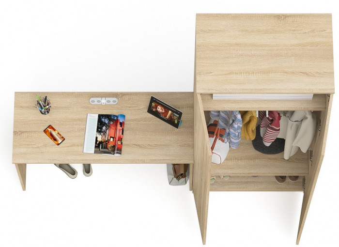 Мори письменный стол МСП1200.1 + Шкаф МШ800.1, дуб сонома