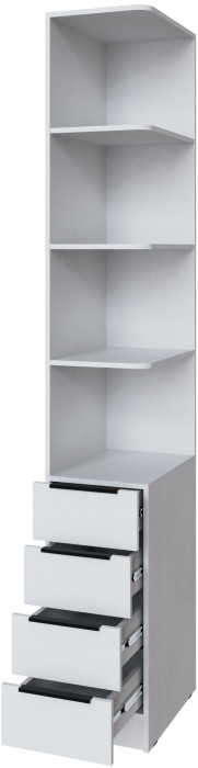 Угловое завершение Мадрид (0,35) с 4 ящ. правое, Белый