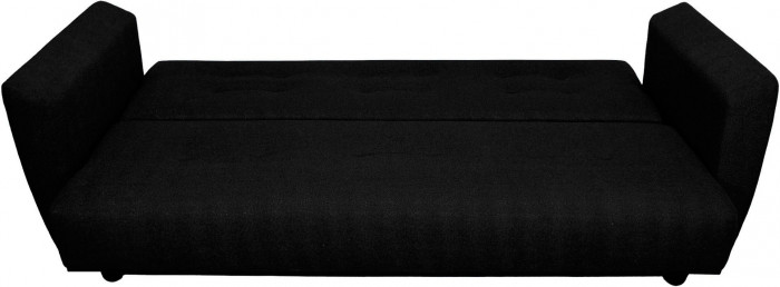 Раскладной диван-кровать, прямой, книжка, цвет черный, Лира 120х190