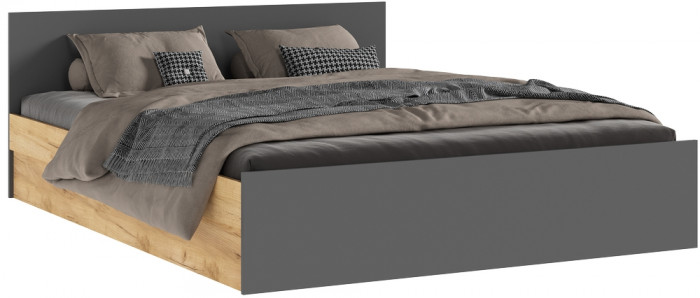 Басямиф Кровать 160 (Дуб крафт/ Графит)
