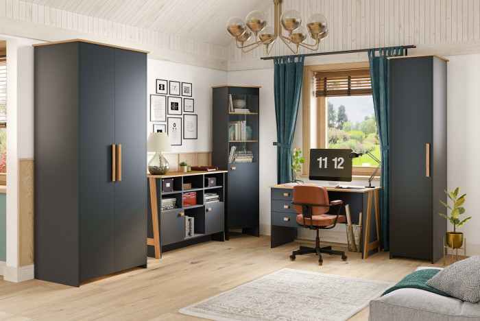 Модульный кабинет "Скандинавия" - Антрацит/Дуб наварра