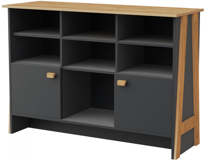 Модульный кабинет "Скандинавия" - Антрацит/Дуб наварра