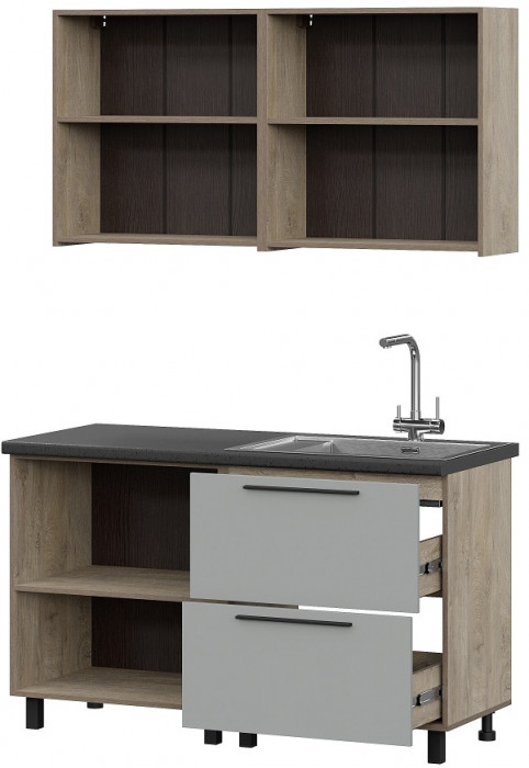 Кухня Этна 1.4 м. Комплект 1, софт грей