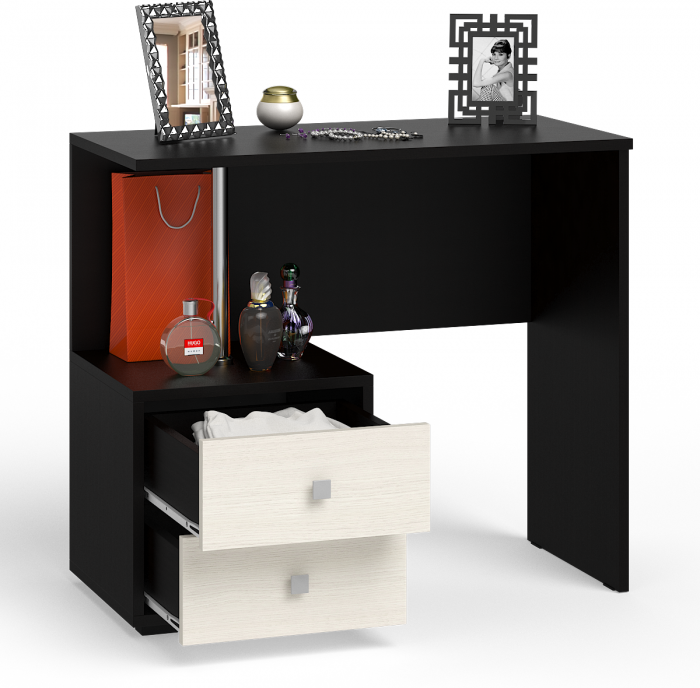 Камелия Стол косметический, цвет венге/дуб лоредо, ШхГхВ 85х40х75 см., НЕ универсальная сборка