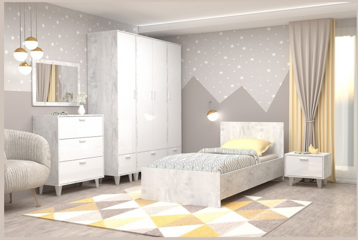 Модульная молодёжная ЭГО 2 (Дуб Крафт Золотой/Камень Темный)