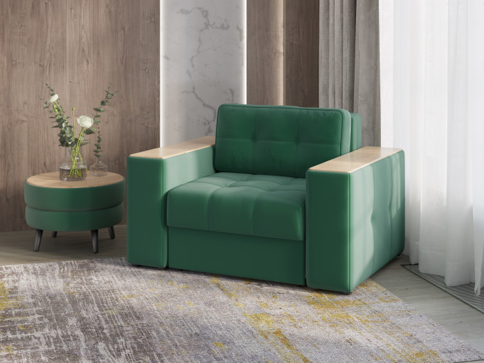 Кресло-кровать Виконт, Изумруд/Дуб канадский МДФ