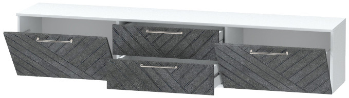 Тумба-4 под ТВ подвесная "Иннэс-7", Белый/Бетон графит