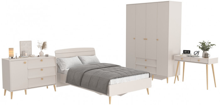 Афина Спальня 13-1200, цвет кашемир серый, сп.м. 1200х2000 мм., б/м, основание есть - фанера