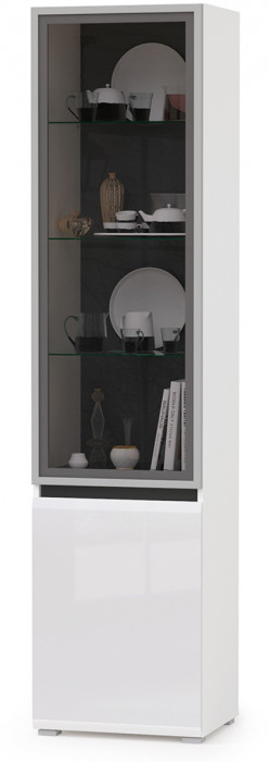 Сидней Комплектация № 030, корпус белый/чёрный/фасады МДФ белый глянец