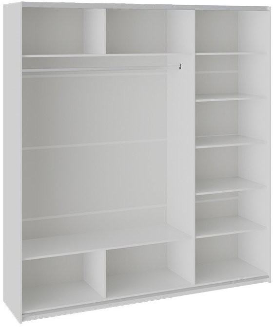 Траст СШК 2.210.70-15.15.15 Шкаф-купе 3-х дверный (2100x580x2300) (Белый снег, Стекло Белый Глянец/Стекло Белый Глянец/Стекло белый глянец)