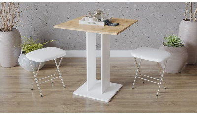 Анкона Стол обеденный Тип 1 (Белый/Дуб Крафт золотой)