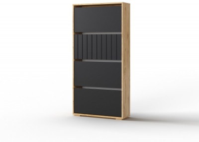 Тумба для обуви "Элана" - Дуб наварра/Черный шагрень