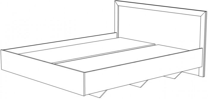 Кровать полутороспальная 120х200 "Эстель" - Дуб полярный/Сосна натуральная