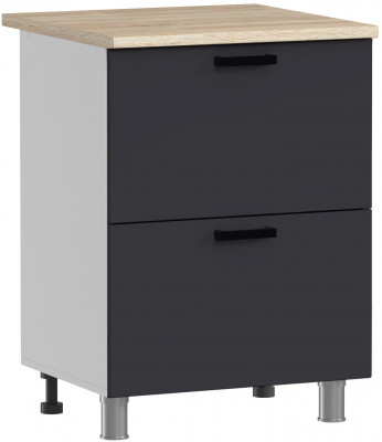 МК Аленушка Н2Я 600 Лаванда Сталь, скоба черный (со столешницей)