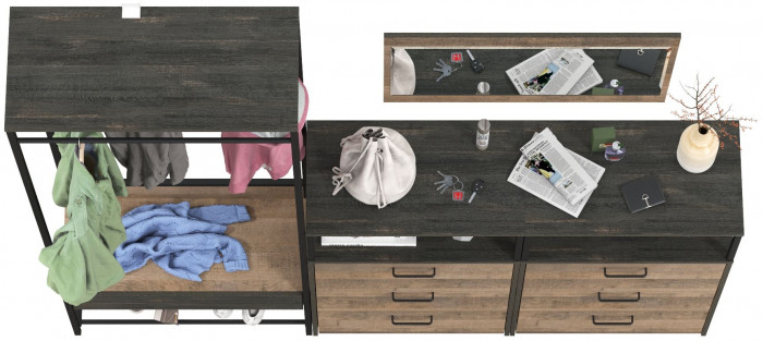 Трувор Прихожая 219, дуб гранж песочный/интра