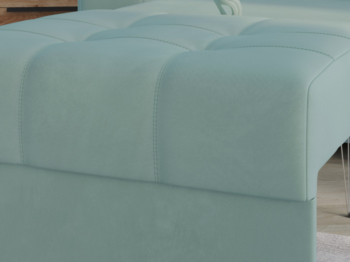 Кресло-кровать Виконт, Мятный/Холст белый МДФ