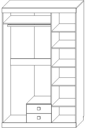 Шкаф трехдверный с ящиками "Лондон" - Дуб сонома/Капучино светлый