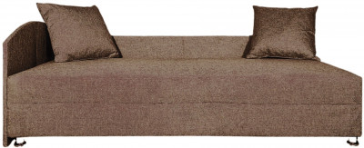 Кровать тахта односпальная 80х185, левый угол, рогожка, коричневый