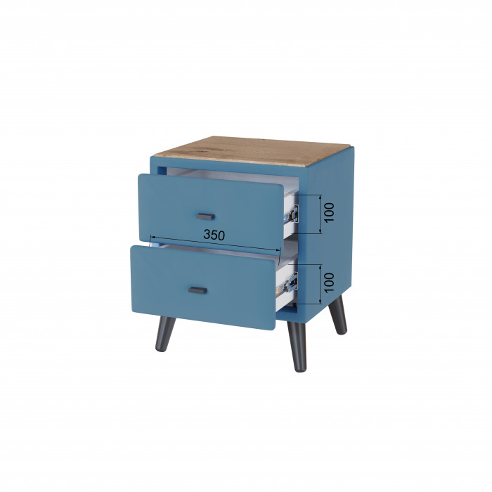 Тумба прикроватная интерьерная Пай светло-голубой/мдф дуб канадский