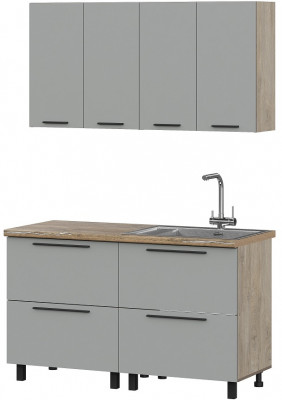 Кухня Этна 1.4 м. Комплект 2, софт грей