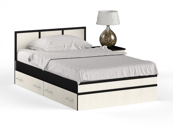 Сакура Кровать с ящиками 1200 + тумба, венге/дуб лоредо