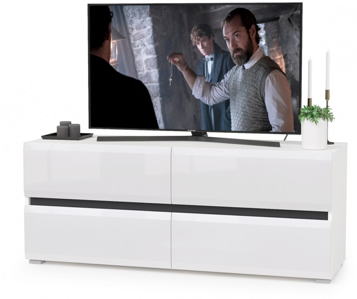 Сидней Комплектация № 033, корпус белый/чёрный/фасады МДФ белый глянец