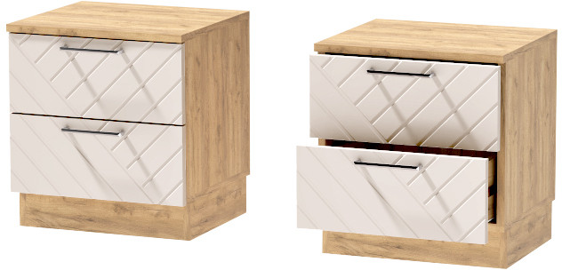 Тумба-6 прикроватная напольная "Иннэс-7", Крафт золотой/Тирамису матовый