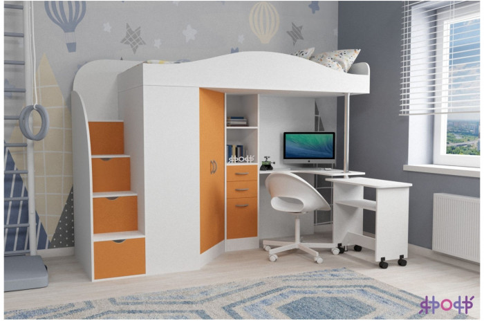 Кровать-чердак Юниор 4 (Венге/Венге)