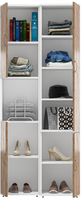 Лидер-8 Модуль Пенал + Пенал МД 22Б, белый шагрень/крафт золото