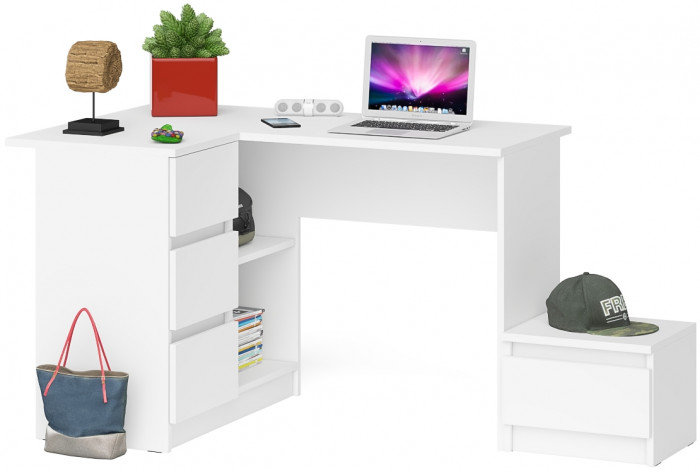 Мори Стол компьютерный МС-16 левый + Тумба ТМП400.1, цвет белый, ШхГхВ 164,8х84,9х76,6 см., выдвижные ящики слева, НЕ универсальная сборка