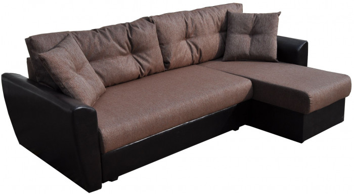 Диван УГЛОВОЙ Амстердам рогожка коричневая 160