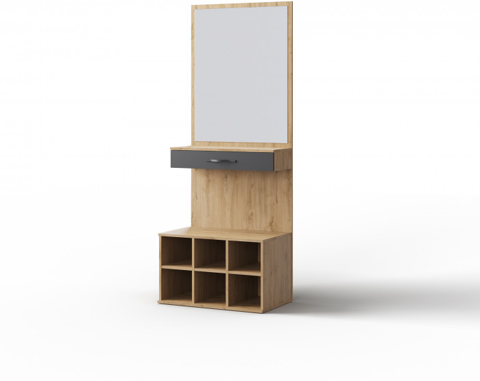 Модульная прихожая "Элана" - Дуб наварра/Черный шагрень