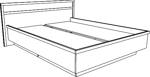 Кровать двуспальная 160х200 "Тиффани" с щитовым основанием - Бетон пайн светлый/Дуб шале графит