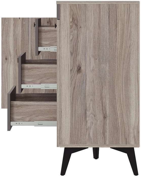 Комод Кассандра КМ-12, Дуб Смоки, MF14