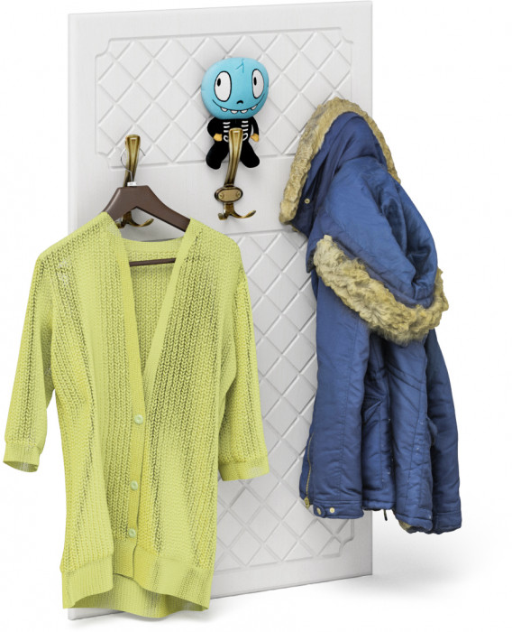 Прихожая П-6 Тумба + Вешалка, венге/фасады МДФ белое дерево фрезеровка ромб