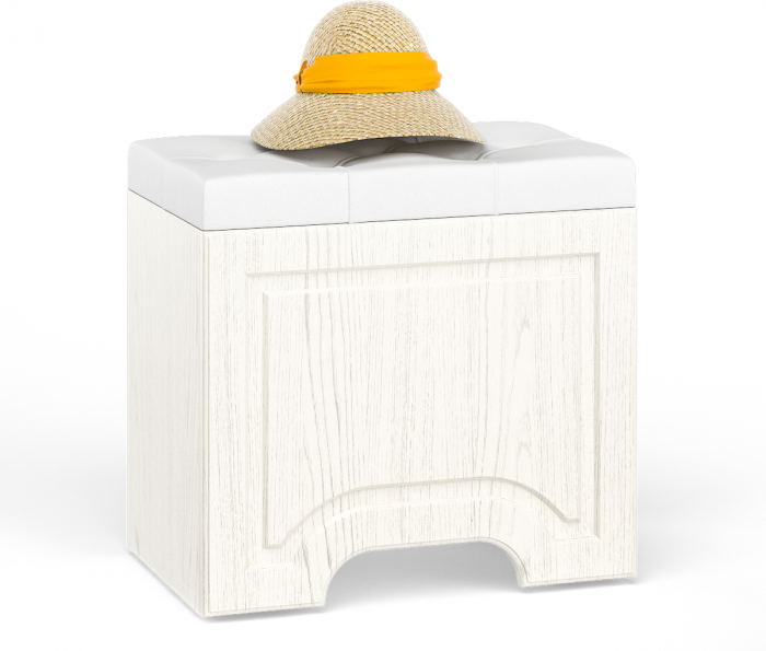 Ливерпуль Пуф 14.02 + Зеркало 03.242 + Шкаф для одежды + карниз 1000, ясень ваниль/белый