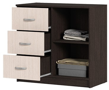 КМ 553М Бася ЛДСП комод 3 ящ. 1 ств. венге/белфорт