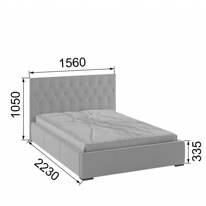 Октавия Кровать интерьерная 140 светло-серый ромб, ортопед