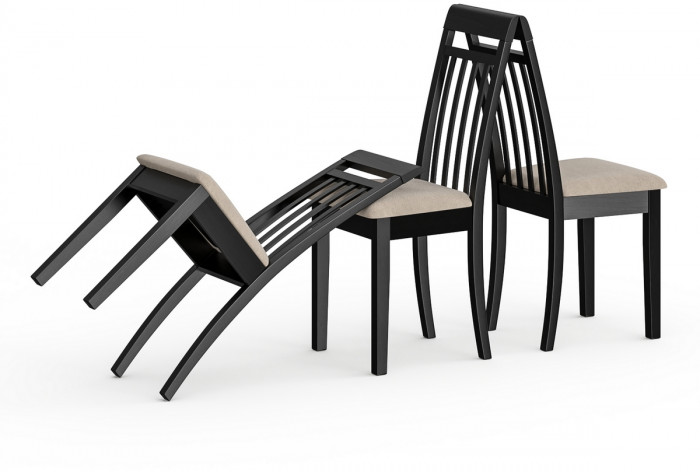 Три стула Мебель--24 Гольф-11 разборных, цвет венге, обивка ткань велюр капучино 25, ШхГхВ 40х40х100 см., от пола до верха сиденья 47 см.