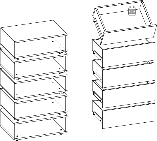 Комод высокий Натуре 6, дуб табачный