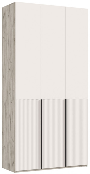 Марвэл Шкаф 3-х створчатый 1200, Крафт серый/Кашемир