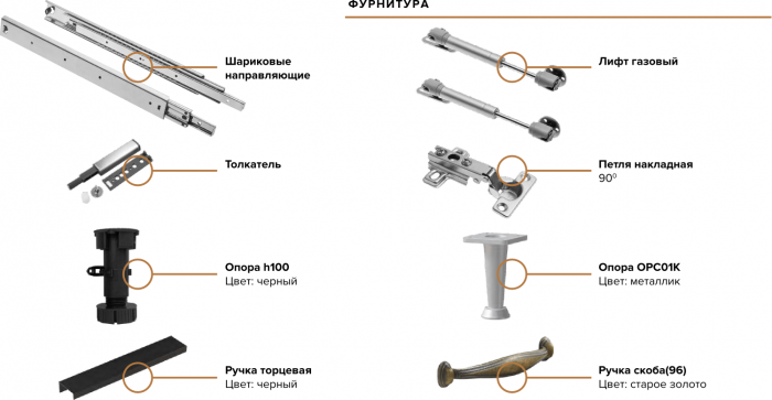 Кухня Престиж 3,0м Компановка №2 Белый/Браш Вайт/Прайм жемчуг