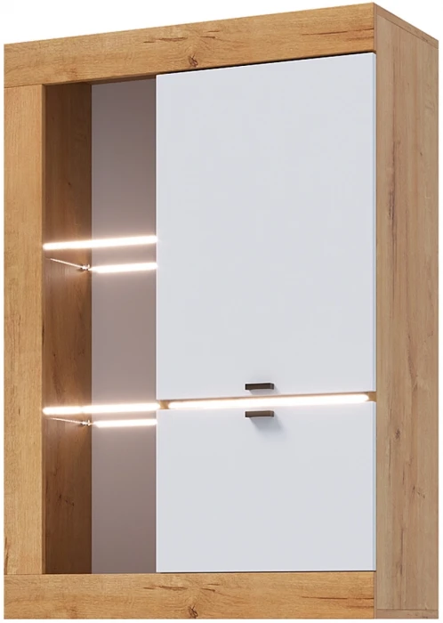 Прага Модульная Гостиная, вариант №1, Дуб Вотан/Белый глянец